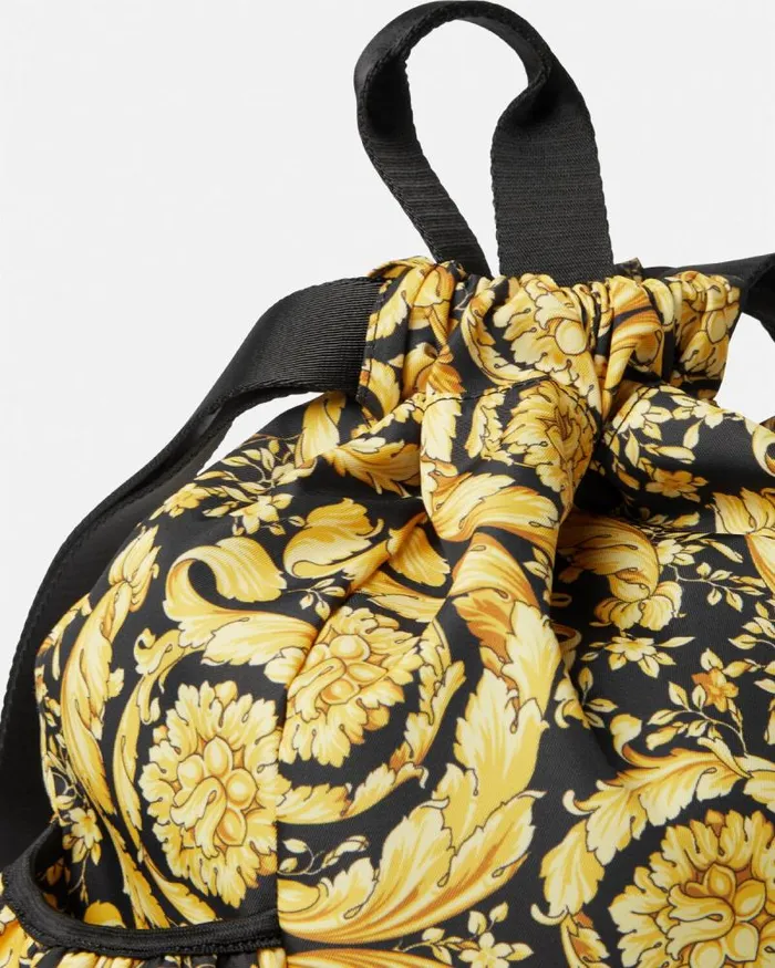 Barocco Kids Drawstring Backpack Black Children Versace Accessories