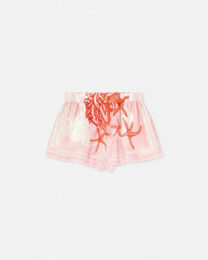 Barocco Sea CoverUp Shorts Pinkprint Women Versace Beach Clothing and Accessories