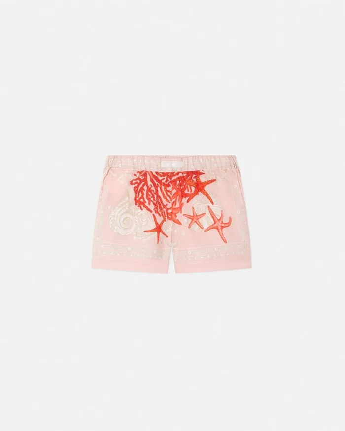 Barocco Sea Kids Shorts Coral Children Versace Clothing