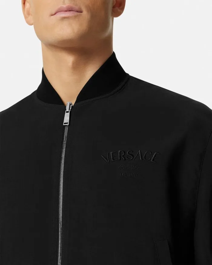 Barocco Sea Reversible Jacket Blackprint Men Versace Jackets and Coats