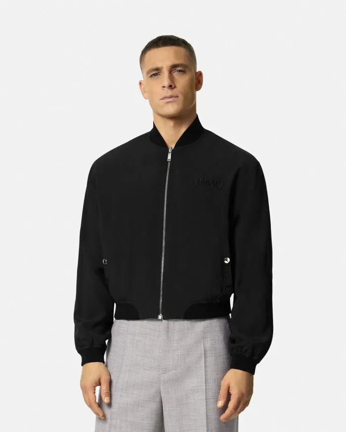 Barocco Sea Reversible Jacket Blackprint Men Versace Jackets and Coats
