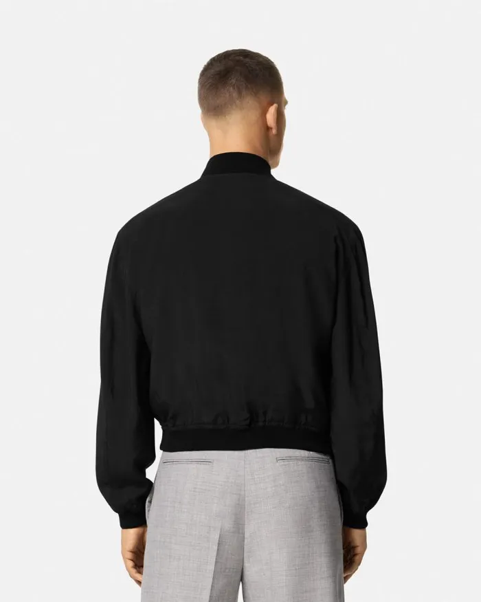 Barocco Sea Reversible Jacket Blackprint Men Versace Jackets and Coats