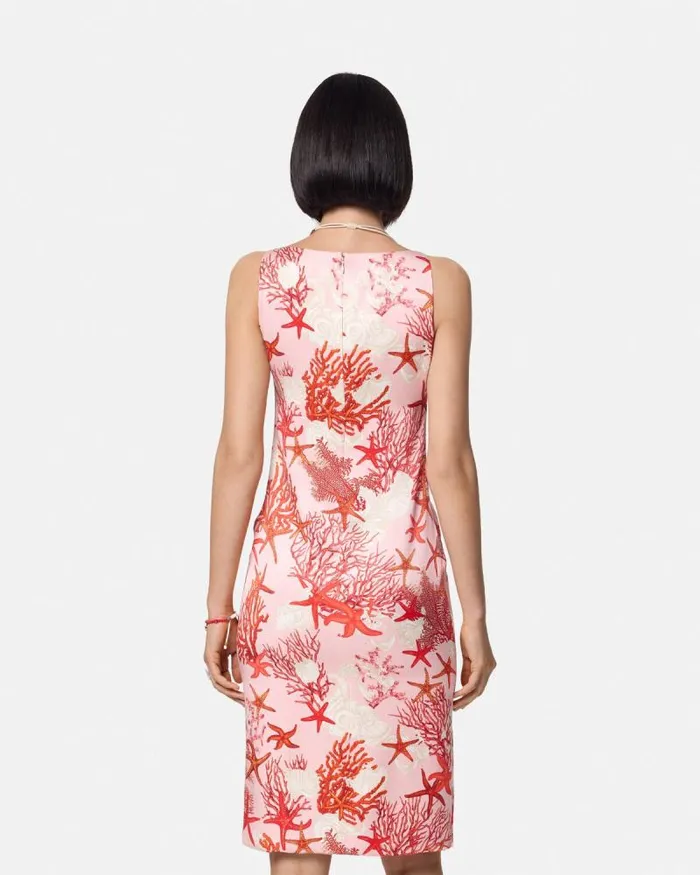 Barocco Sea Silk Slip Mini Dress Pinkprint Women Versace Dresses