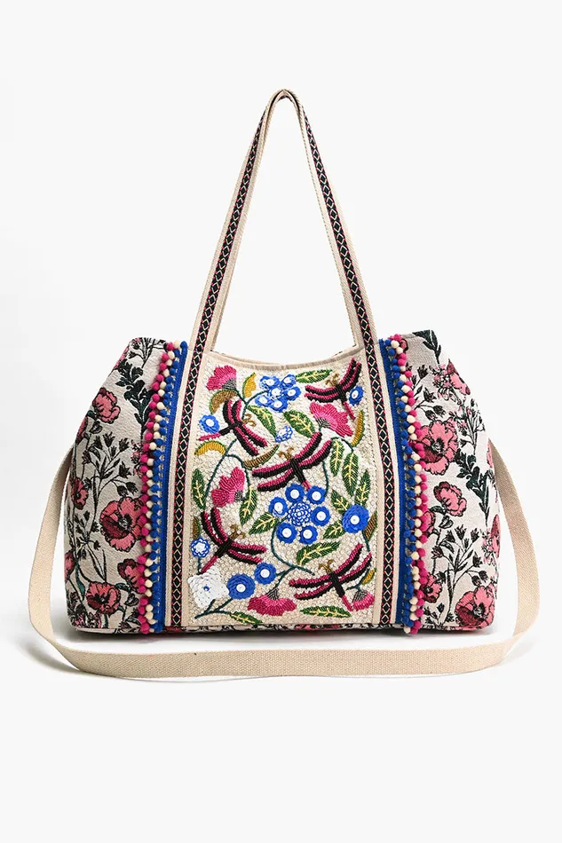 Beach Bags America and Beyond Women Dragonfly Dreams Kashmiri Tote