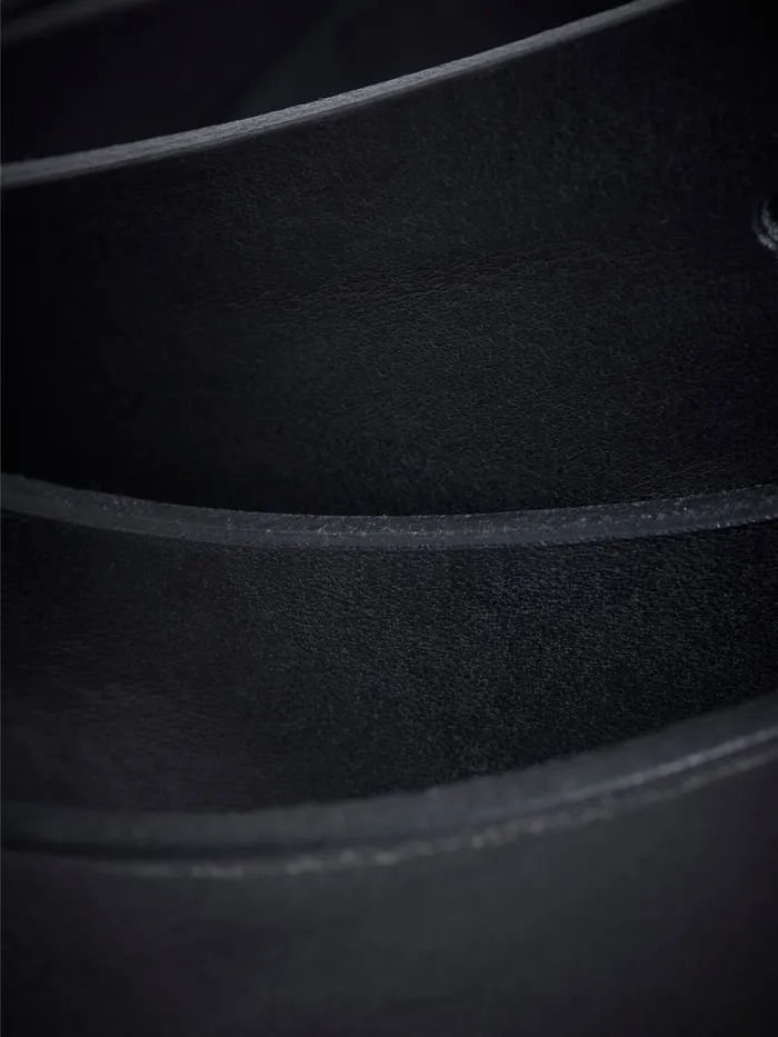 Belts JACK and JONES Mens LEATHER BELT Black Black On Sale