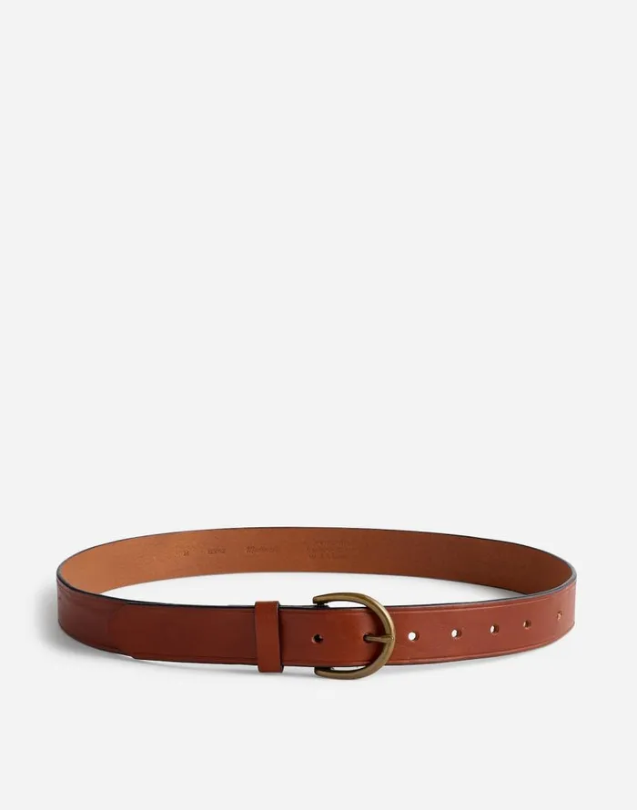 Belts Women Madewell Madewell Medium Perfect Leather Belt Pecan