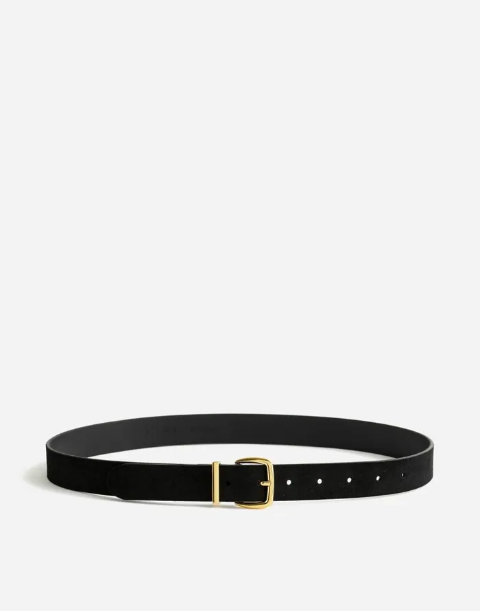 Belts Women Madewell The Essential Suede Belt True Black