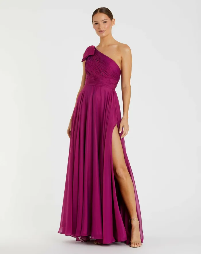 Best Sellers Purple Pleated One Shoulder Chiffon Gown Raspberry 8211 Mac Duggal Women Best Sellers Purple Pleated One Shoulder Chiffon Gown Raspberry 8211 Mac Duggal Women
