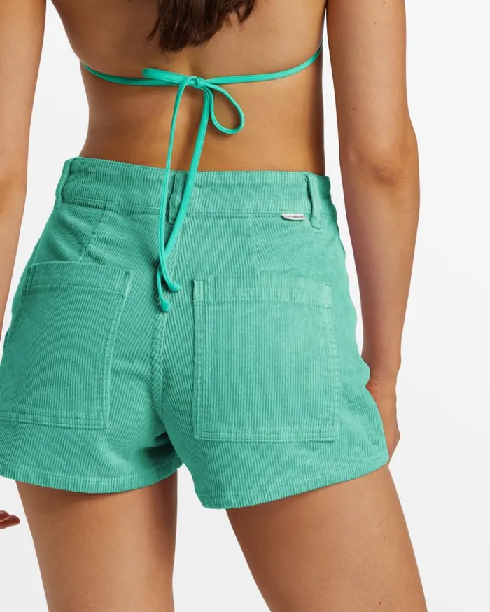 Billabong Free Fall Corduroy Shorts Tropical Green Womens Shorts Billabong Free Fall Corduroy Shorts Tropical Green Womens Shorts
