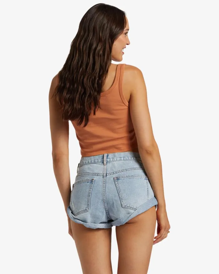 Billabong Get Low Short Denim Shorts Light Wash Destroy Womens Shorts Billabong Get Low Short Denim Shorts Light Wash Destroy Womens Shorts