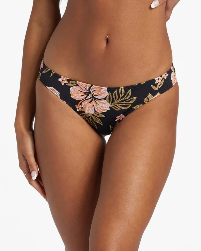 Billabong Hooked On Tropics Lowrider Bikini Bottom Black Pebble Womens Bikini Bottoms Billabong Hooked On Tropics Lowrider Bikini Bottom Black Pebble Womens Bikini Bottoms