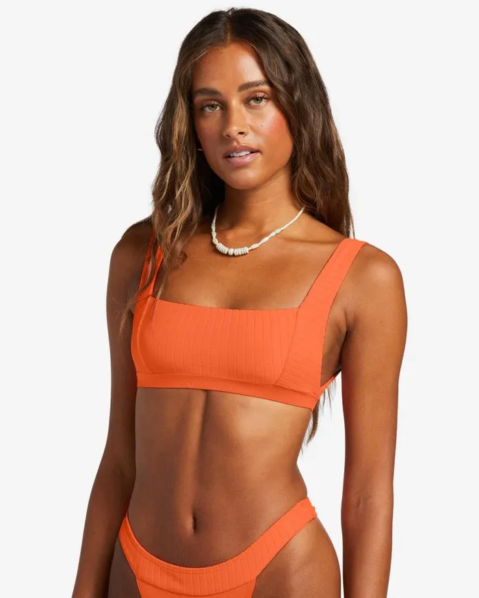 Billabong Lined Up Tank Bikini Top Poppin Peach Womens Bikini Tops Billabong Lined Up Tank Bikini Top Poppin Peach Womens Bikini Tops