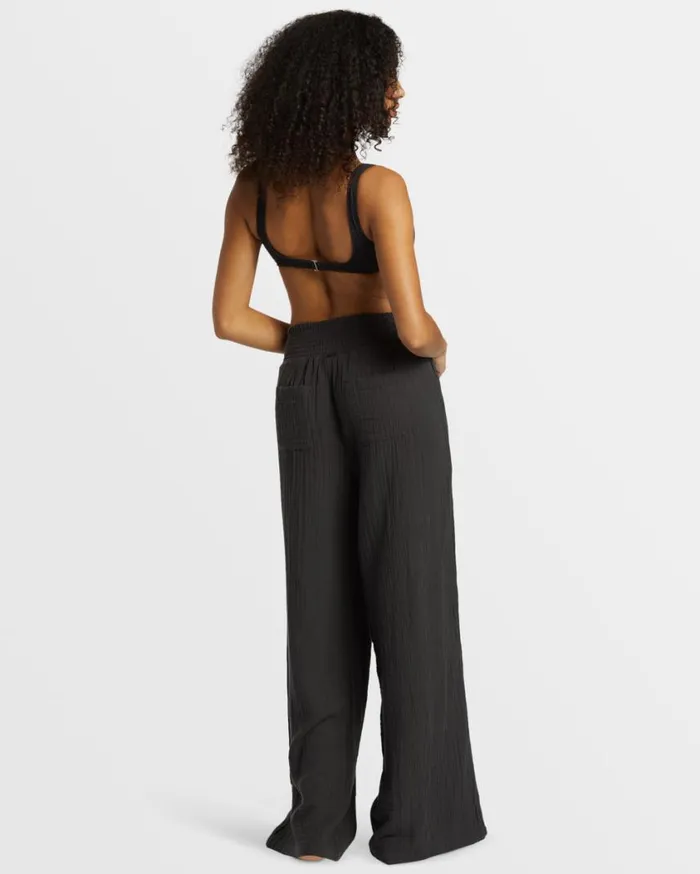 Billabong New Waves Wide Leg Beach Pants Black Sands Womens Jeans and Pants Billabong New Waves Wide Leg Beach Pants Black Sands Womens Jeans and Pants