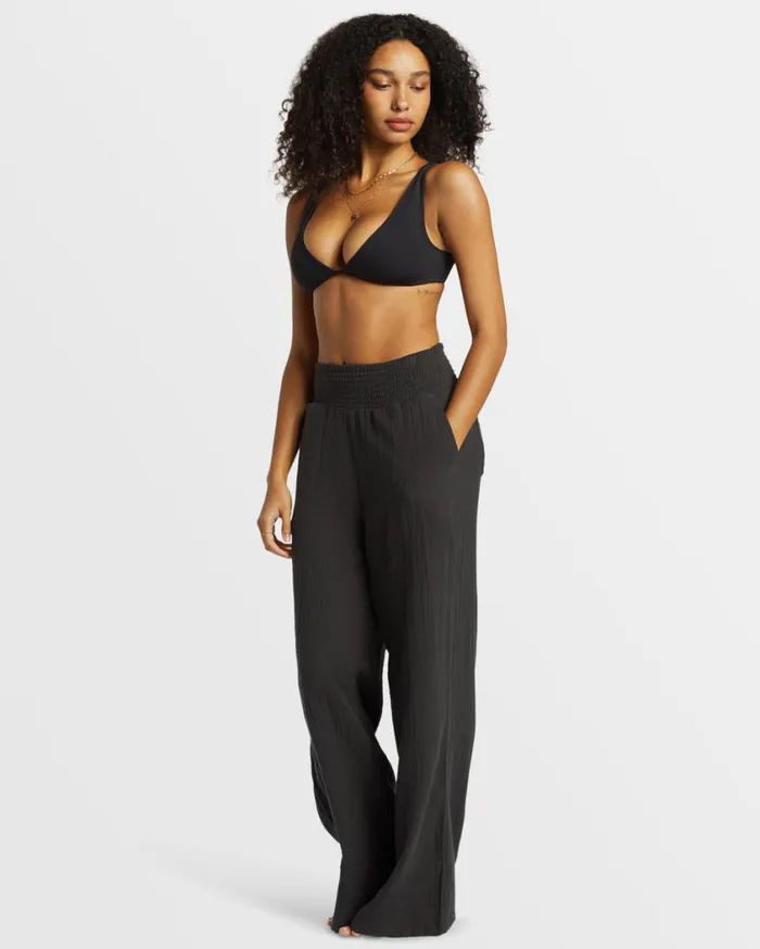 Billabong New Waves Wide Leg Beach Pants Black Sands Womens Jeans and Pants Billabong New Waves Wide Leg Beach Pants Black Sands Womens Jeans and Pants