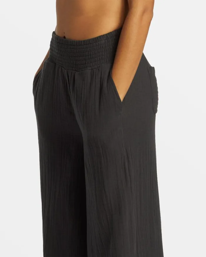 Billabong New Waves Wide Leg Beach Pants Black Sands Womens Jeans and Pants Billabong New Waves Wide Leg Beach Pants Black Sands Womens Jeans and Pants