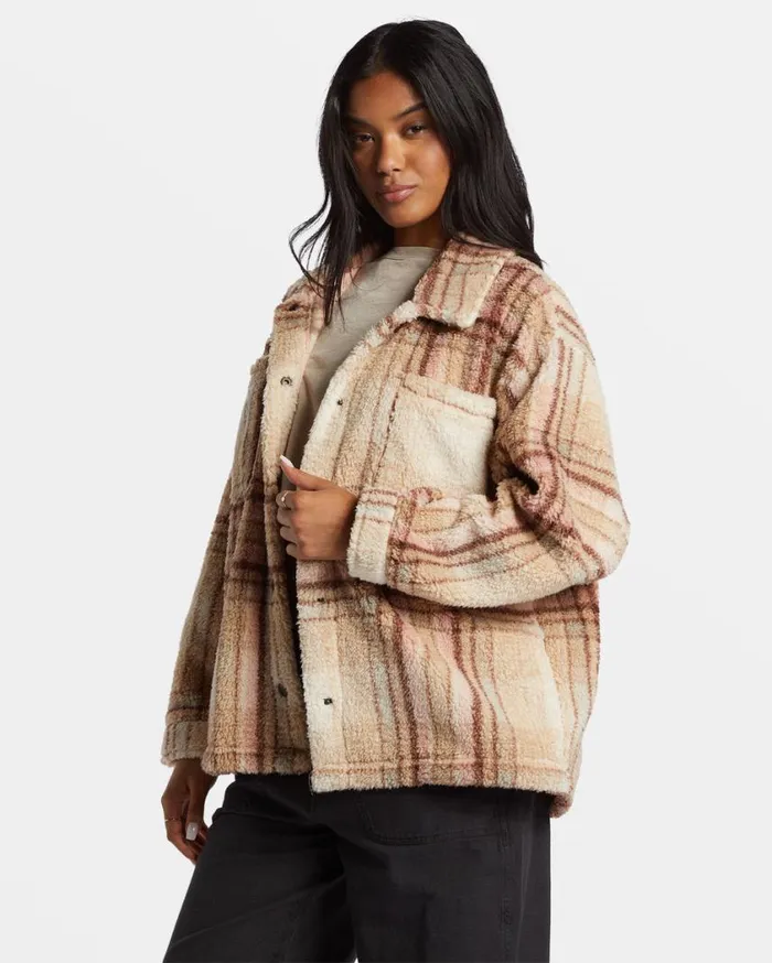 Billabong Sundown Sherpa Jacket Dusty Peach Womens Jackets Billabong Sundown Sherpa Jacket Dusty Peach Womens Jackets