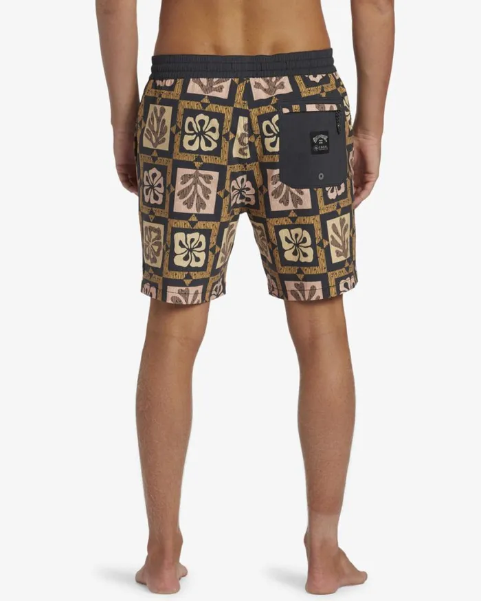 Billabong Tiki Reef Layback 17034 Elastic Waist Shorts Sunset Mens Layback Boardshorts Billabong Tiki Reef Layback 17034 Elastic Waist Shorts Sunset Mens Layback Boardshorts