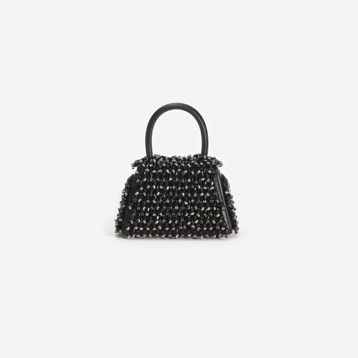 Black Embellished Micro Bow Bag Women Self Portrait Micro Black Embellished Micro Bow Bag Women Self Portrait Micro