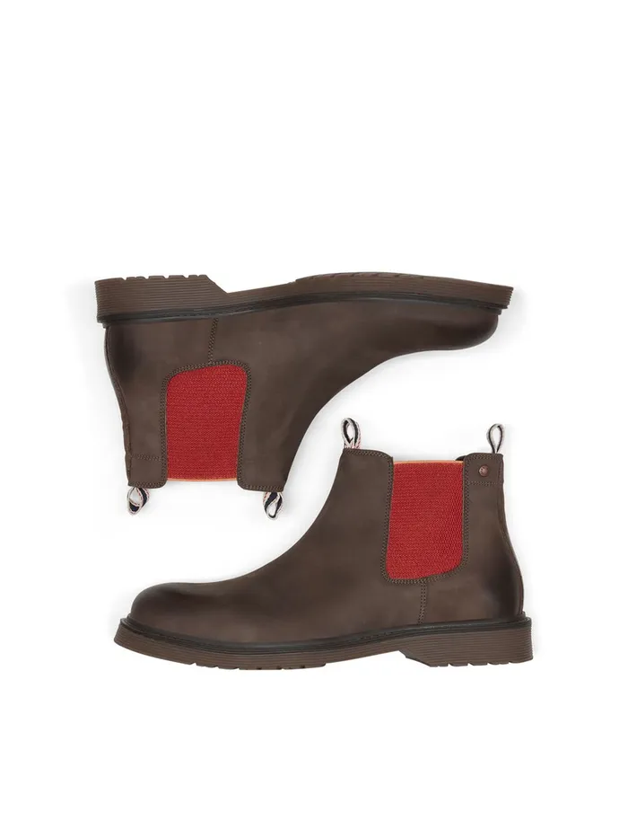 Boots JACK and JONES Mens CONTRAST DETAIL CHELSEA BOOTS Brown Brown Stone Gift 4 You