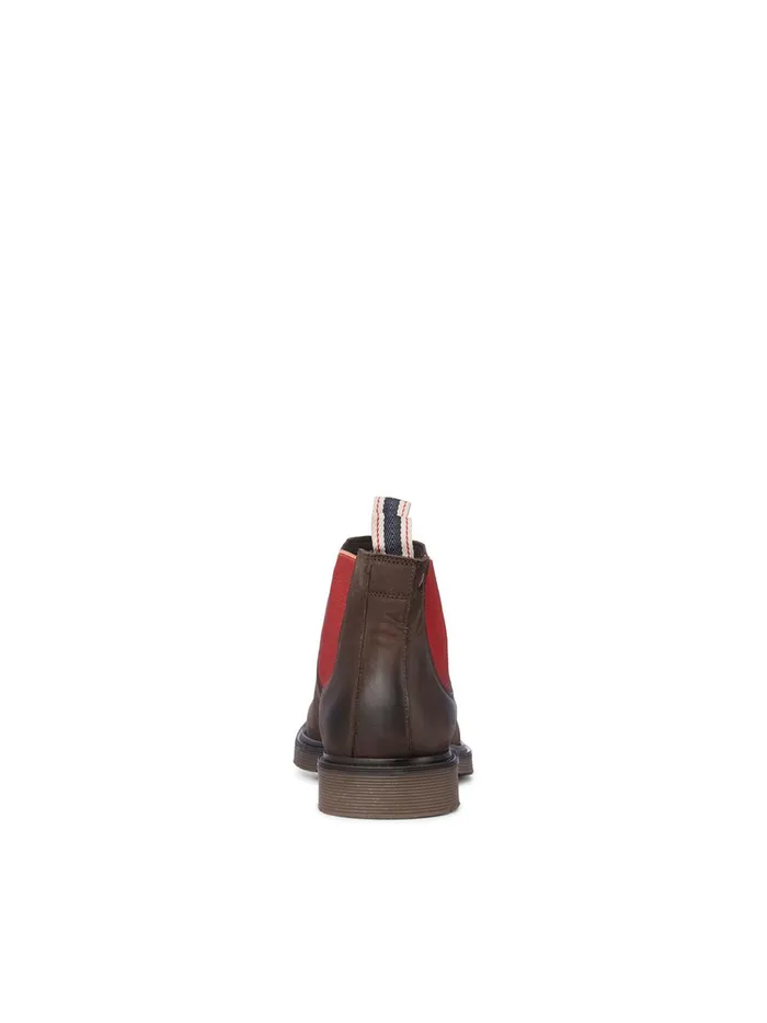 Boots JACK and JONES Mens CONTRAST DETAIL CHELSEA BOOTS Brown Brown Stone Gift 4 You