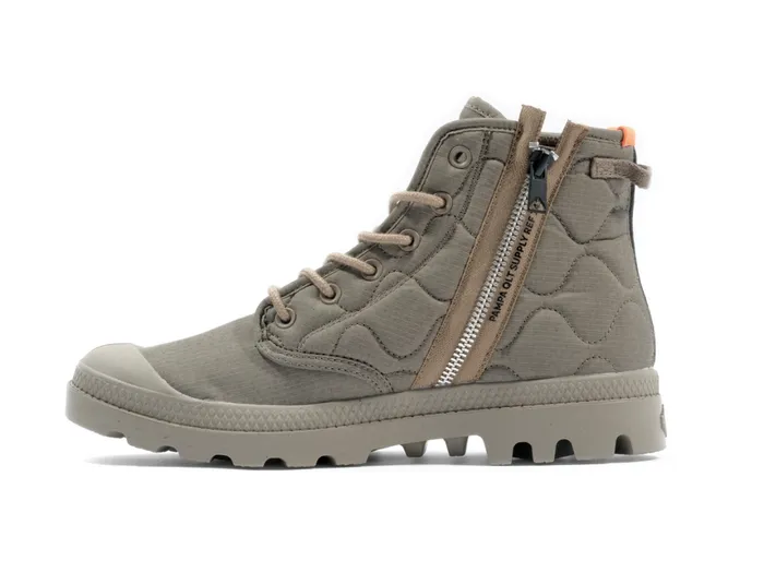 Boots Men PALLADIUM PAMPA REQUILTED Military Olive Boots Men PALLADIUM PAMPA REQUILTED Military Olive