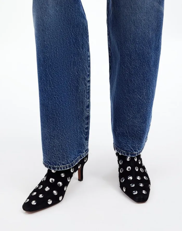 Boots Women Madewell The Dimes StilettoHeel Ankle Boot True Black Multi
