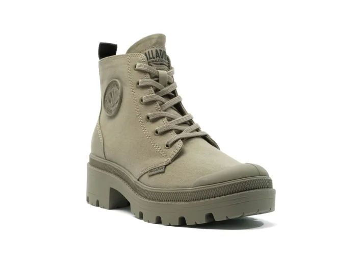 Boots Women PALLADIUM PALLABASE TWILL Dusky Green Boots Women PALLADIUM PALLABASE TWILL Dusky Green