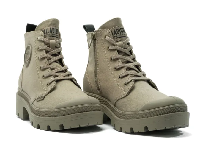 Boots Women PALLADIUM PALLABASE TWILL Dusky Green Boots Women PALLADIUM PALLABASE TWILL Dusky Green