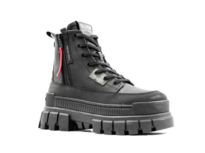 Boots Women PALLADIUM REVOLT BOOT ZIP LEATHER Blackblack Boots Women PALLADIUM REVOLT BOOT ZIP LEATHER Blackblack