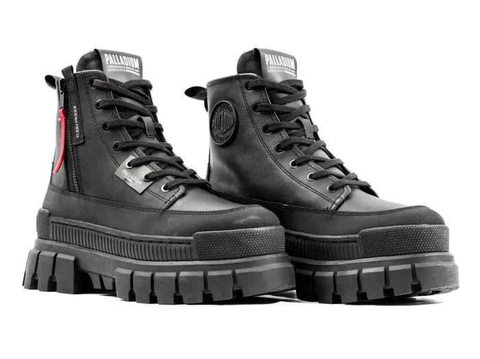 Boots Women PALLADIUM REVOLT BOOT ZIP LEATHER Blackblack Boots Women PALLADIUM REVOLT BOOT ZIP LEATHER Blackblack