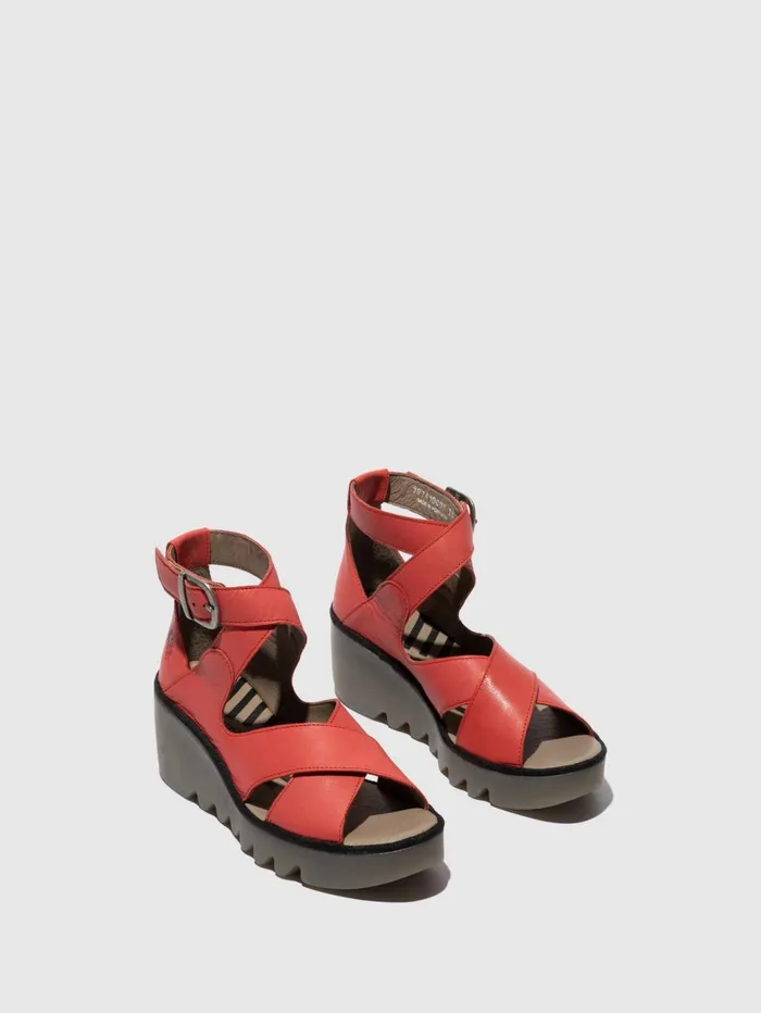 Buckle Sandals BYRE410FLY RASPBERRY Women Fly London Sandals