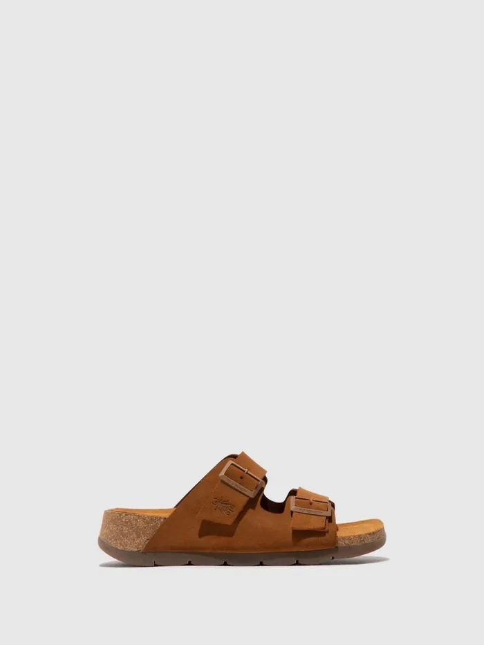 Buckle Sandals CAJA721FLY SUEDE CAMEL Women Fly London Sandals