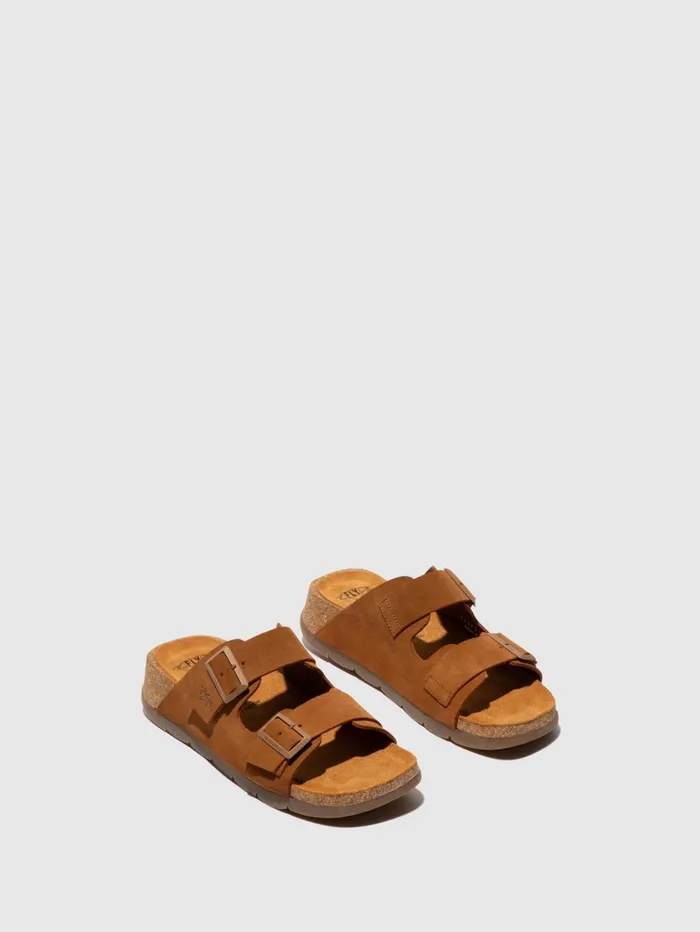 Buckle Sandals CAJA721FLY SUEDE CAMEL Women Fly London Sandals