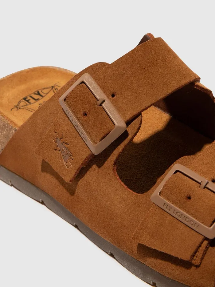 Buckle Sandals CAJA721FLY SUEDE CAMEL Women Fly London Sandals