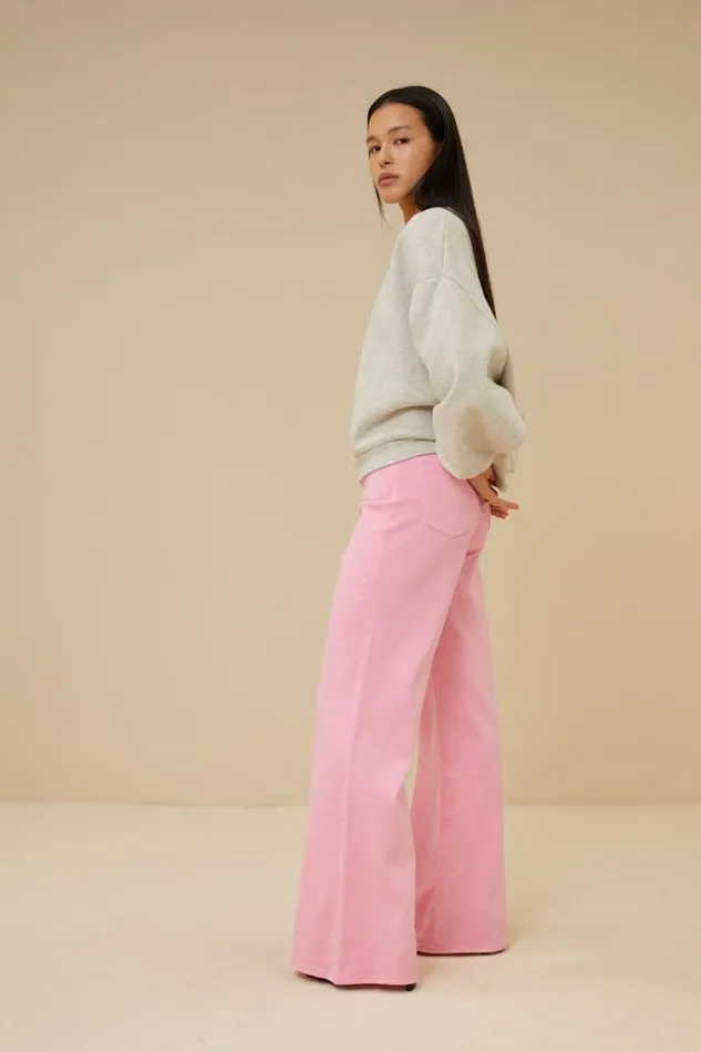 ByBar Broeken Vrouwelijk Femme Organic Twill Pant Bubblegum ByBar Broeken Vrouwelijk Femme Organic Twill Pant Bubblegum