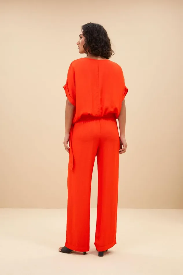 ByBar Broeken Vrouwelijk Robyn Satin Stripe Pant Bright Poppy ByBar Broeken Vrouwelijk Robyn Satin Stripe Pant Bright Poppy