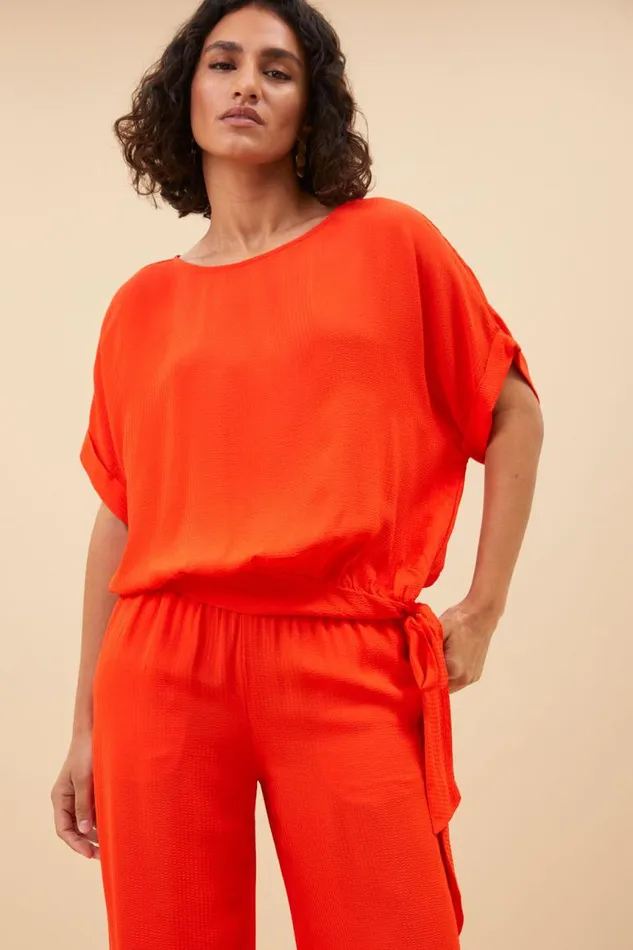 ByBar Broeken Vrouwelijk Robyn Satin Stripe Pant Bright Poppy ByBar Broeken Vrouwelijk Robyn Satin Stripe Pant Bright Poppy