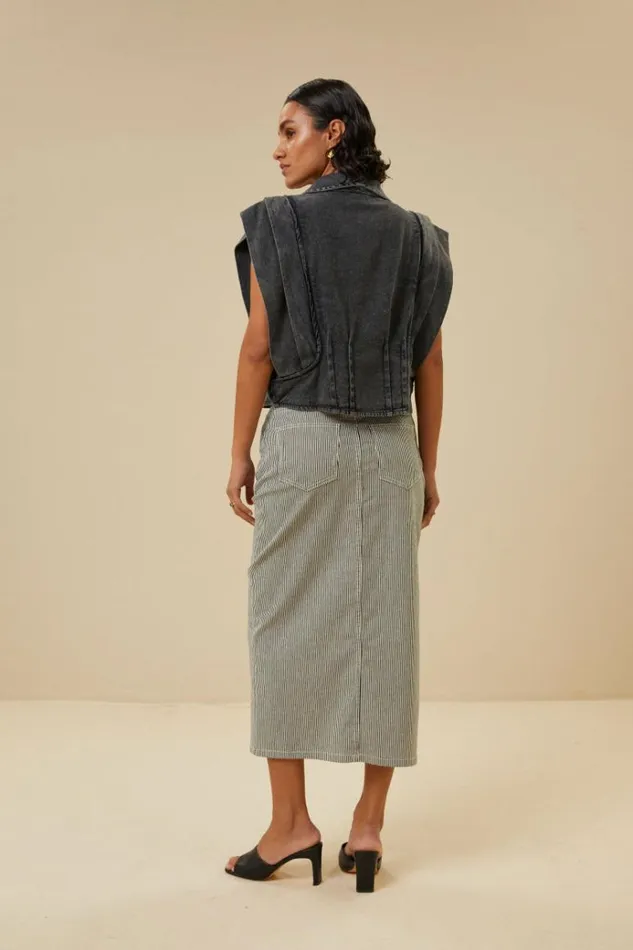 ByBar Gilets and Spencers Vrouwelijk Jane Sleeveless Jacket Jet Black