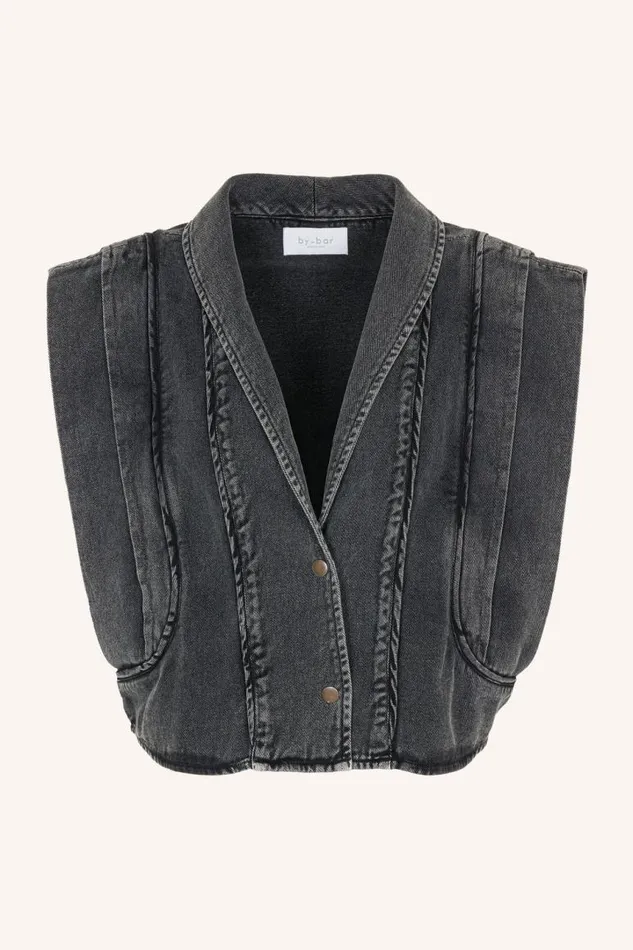 ByBar Gilets and Spencers Vrouwelijk Jane Sleeveless Jacket Jet Black