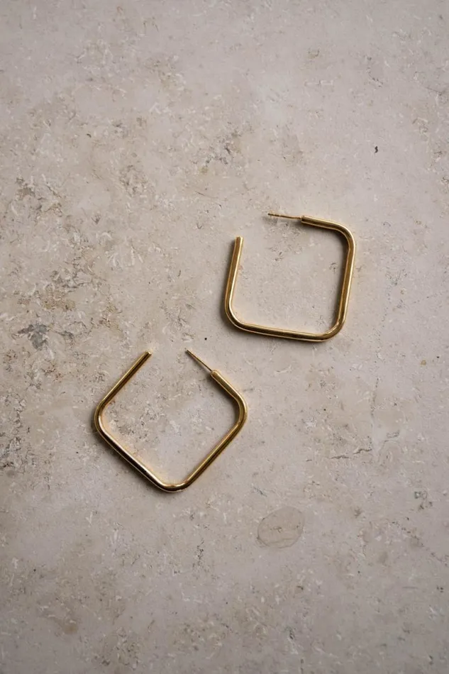 ByBar Sieraden Vrouwelijk Pd Squared Earring M Gold ByBar Sieraden Vrouwelijk Pd Squared Earring M Gold