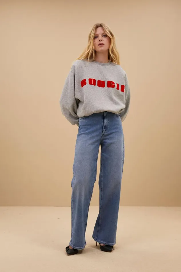 ByBar Sweaters Vrouwelijk Bibi Boogie Sweater Grey Melee ByBar Sweaters Vrouwelijk Bibi Boogie Sweater Grey Melee