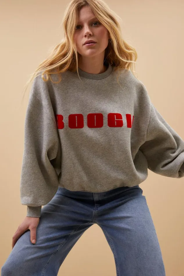 ByBar Sweaters Vrouwelijk Bibi Boogie Sweater Grey Melee ByBar Sweaters Vrouwelijk Bibi Boogie Sweater Grey Melee
