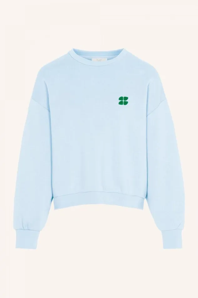 ByBar Sweaters Vrouwelijk Bibi Short Logo Sweater Illu Grey ByBar Sweaters Vrouwelijk Bibi Short Logo Sweater Illu Grey