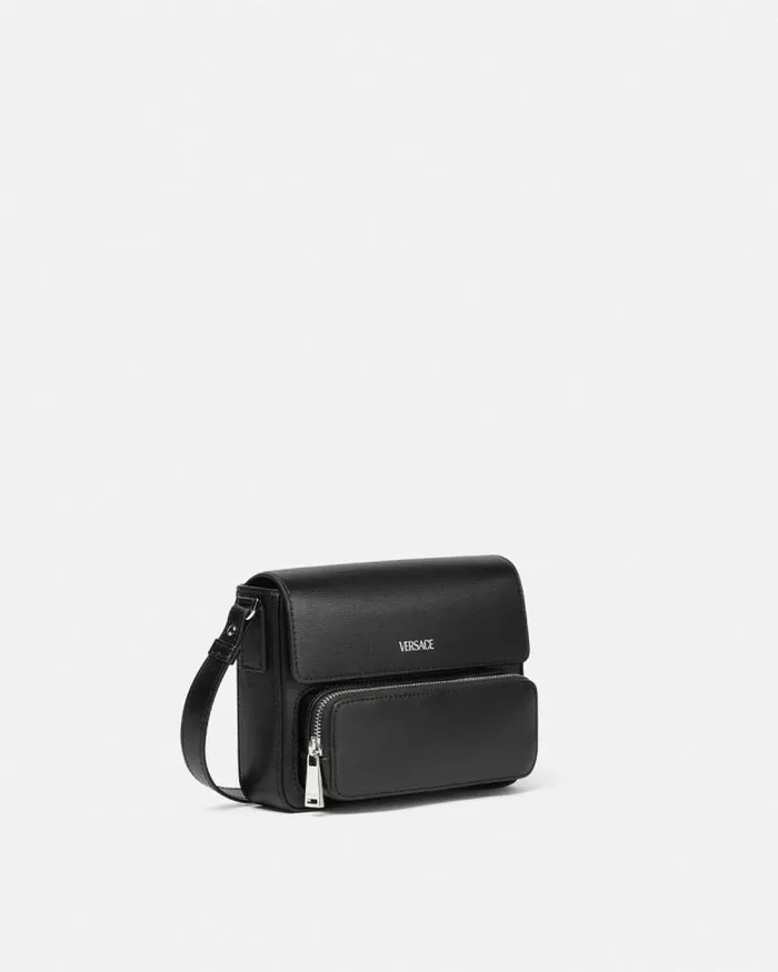 Cargo Messenger Bag Blacksilver Men Versace Crossbody and Messengers