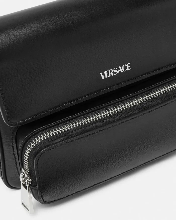 Cargo Messenger Bag Blacksilver Men Versace Crossbody and Messengers