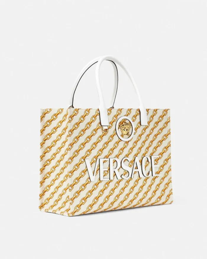 Chain Stripes La Medusa Large Tote Bag Print Women Versace Totes