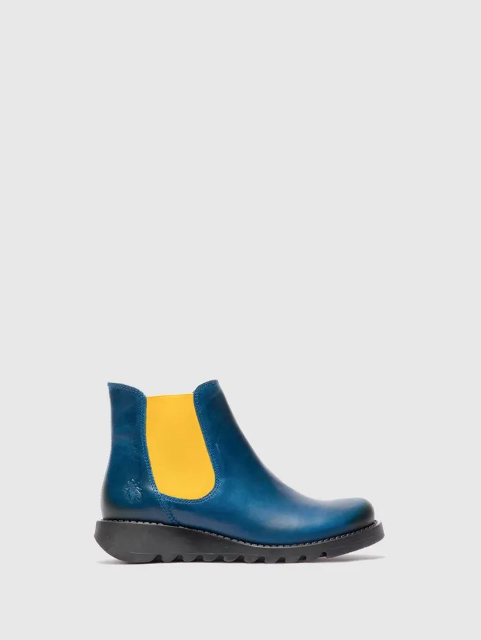 Chelsea Ankle Boots SALV RUG ROYAL BLUE MUSTARD ELASTIC Women Fly London Ankle Boots