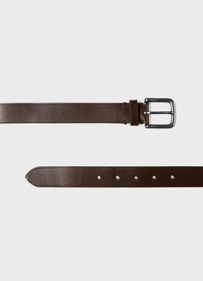 Chunky Leather Belt Brown Men SUNSPEL Belts
