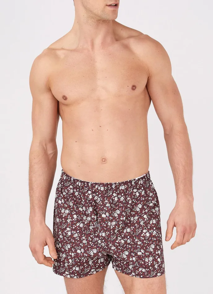 Classic Boxer Shorts In Liberty Fabric Red Pepper Floral Men SUNSPEL Boxer Shorts