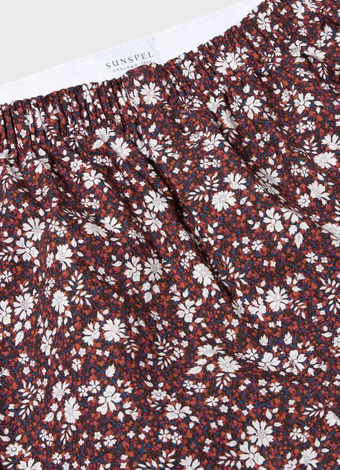 Classic Boxer Shorts In Liberty Fabric Red Pepper Floral Men SUNSPEL Boxer Shorts